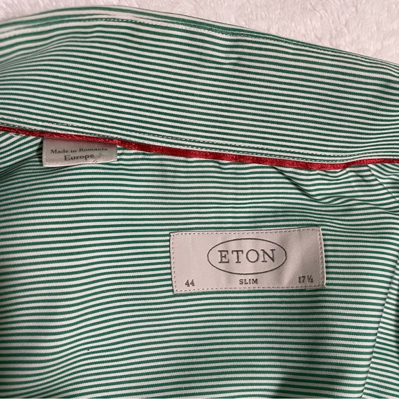 Eton signature twill slim fit dress shirt 44 / 17.5 - Picture 3 of 14